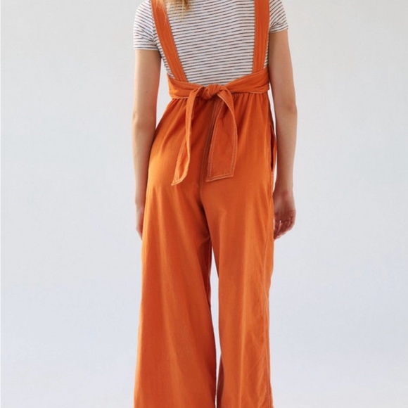 Urban Outfitters Orange Corduroy Overalls Jumpsuit Wide Leg S - Picture 2 of 10